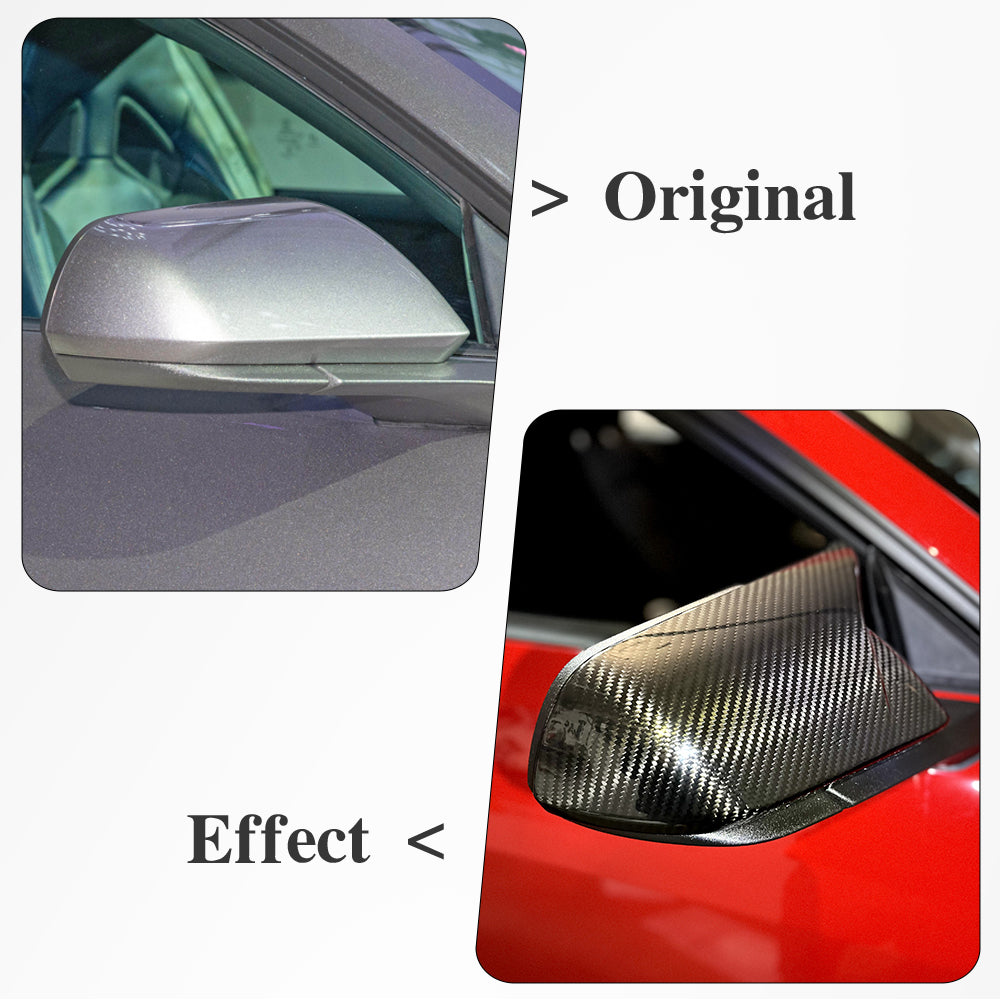 For Mustang S650 GT Dark horse Ecoboost Mirror Covers Overlay Real Carbon Fiber