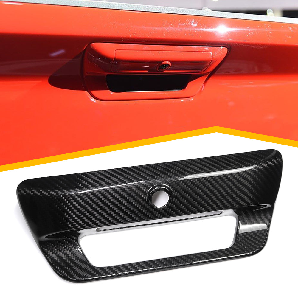 Real Carbon Fiber Rear Truck Tailgate Door Handle Cover For Ram 1500 TRX 2019+