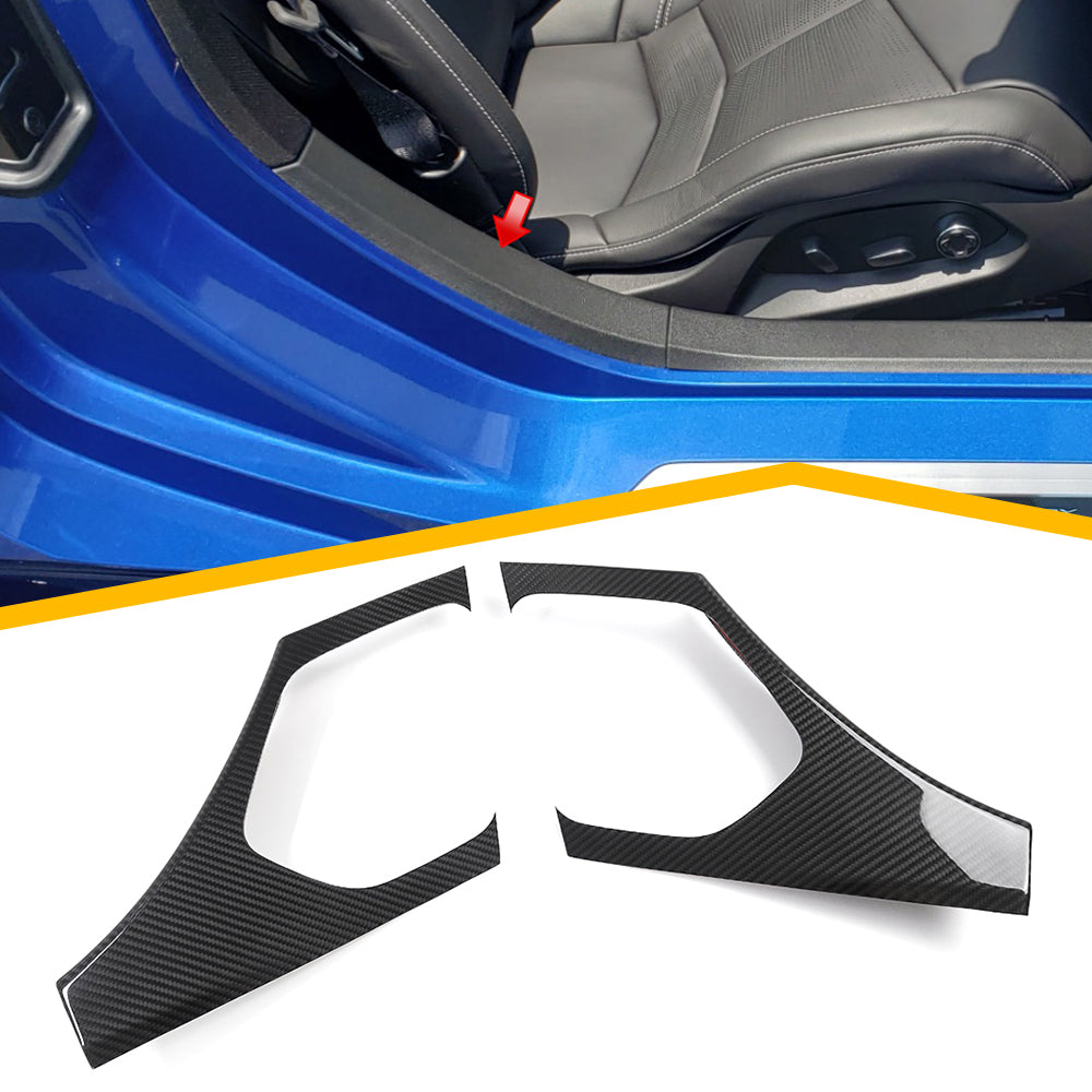 For Chevrolet Corvette C8 Stingray Z06 Z51 2020+ Interior Upper Door Sill Panel Cover Dry Carbon Fiber Car Accessories