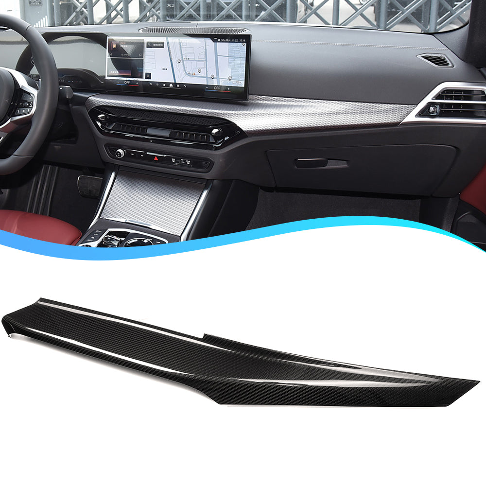 True Carbon Fiber Central Control Dashboard Panel Trim For BMW 2 3 4 Series 2025 LHD G42 G20 G22 G23 G26 M2 G87 M3 G80 G81 M4 G82 G83