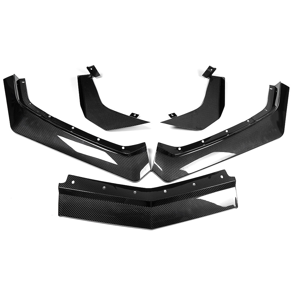 Carbon Fiber Z06 Style Front Splitters For Corvette C8 Stingray Coupe Convertible 2020-2025, Front Bumper Lip Spoiler 5PCS