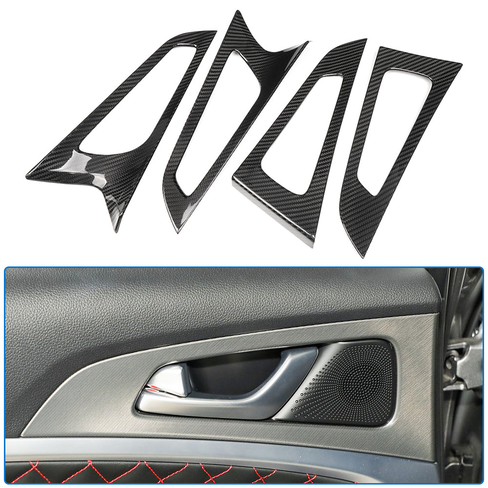 Dry Carbon Fiber Inner Door Handle Bowl Frame Cover For Genesis G70 Prestige IK Sport Advanced 2017 - 2025