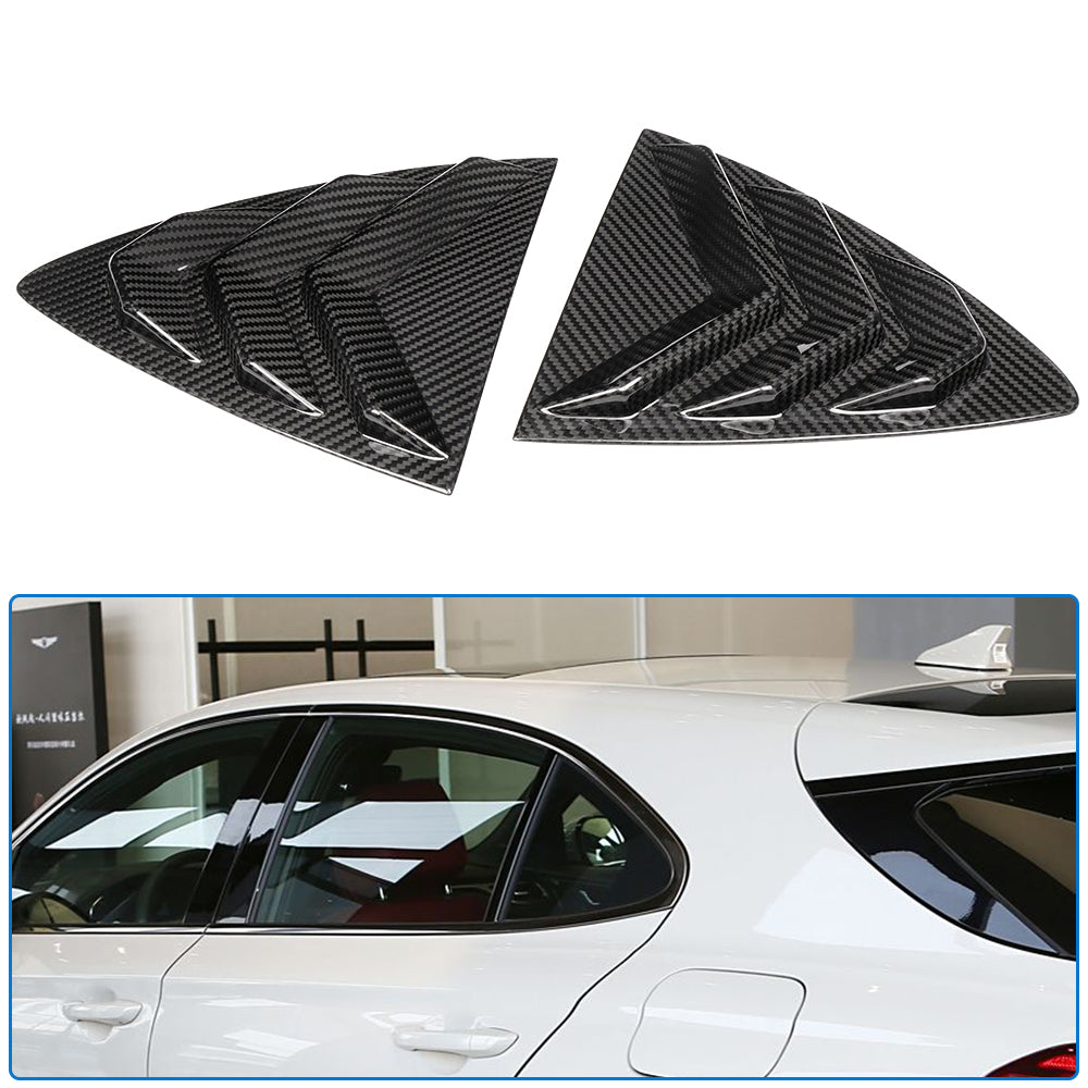 Rear Side Window Louvers Cover Trim For Genesis G70 Prestige IK Sport Advanced 2017 - 2025, Prepreg Dry Carbon Fiber