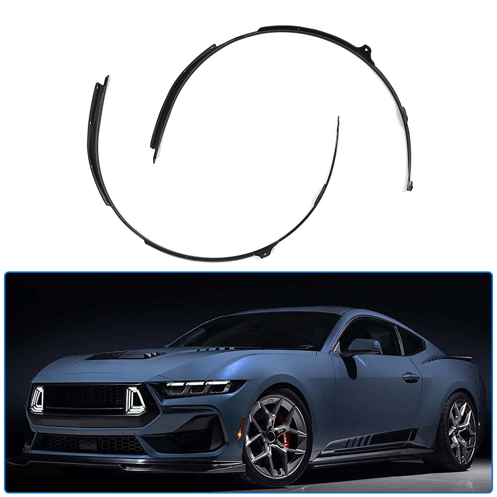 ABS Plastic, Front Wheel Eyebrow Fender Trim for Ford Mustang S650 GT Darkhorse 2024 2025, Car Wheel Arch Covers