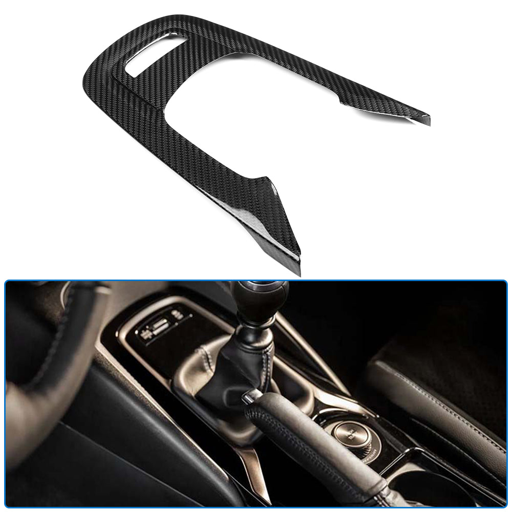 Real Dry Carbon Fiber MT Gear Shift Panel Cover Trim For Toyota GR Corolla GZEA14 2023 2024 2025