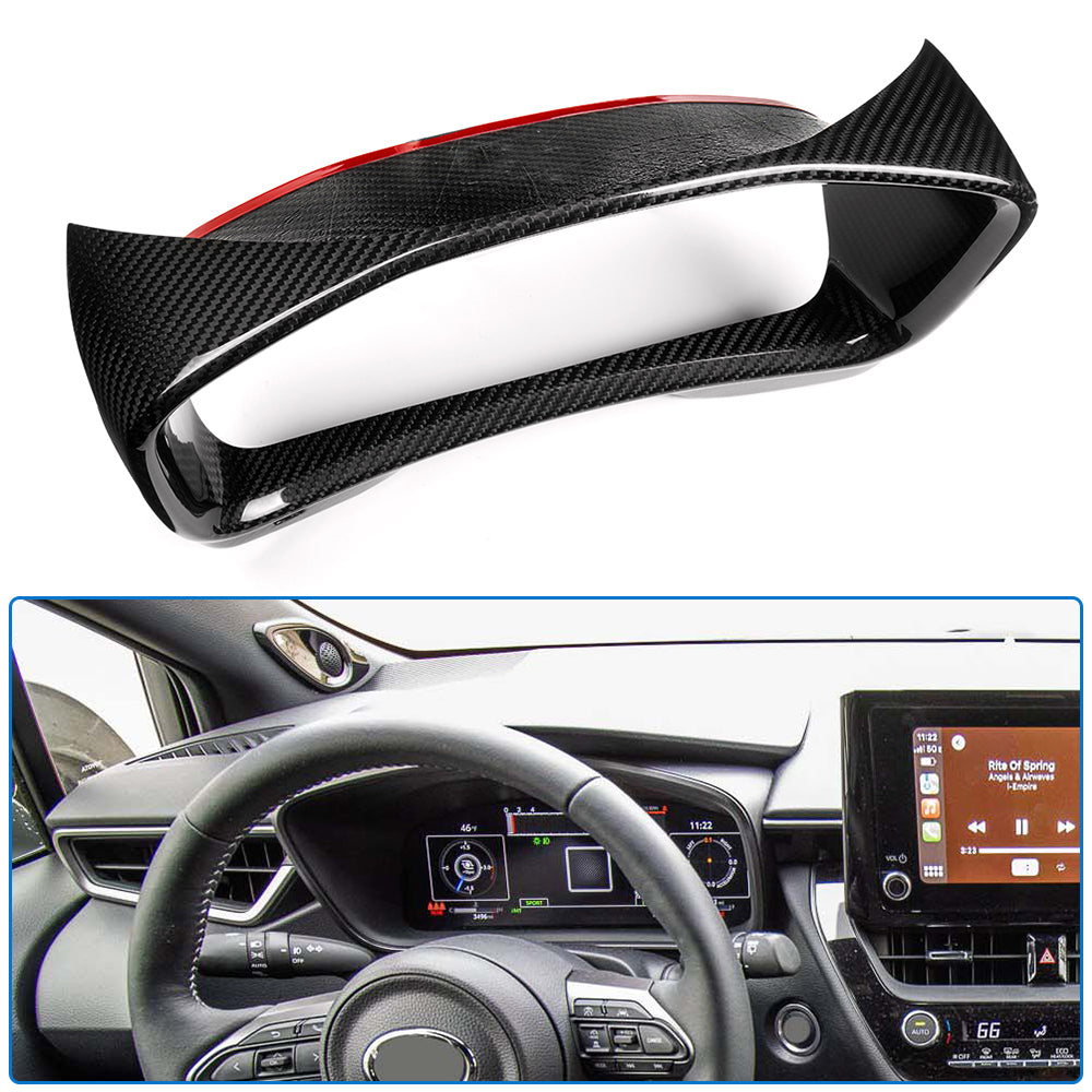 Dry Carbon Fiber Dashboard Instrument Frame Cover Trim For Toyota GR Corolla GZEA14 Morizo 2023 2024 2025
