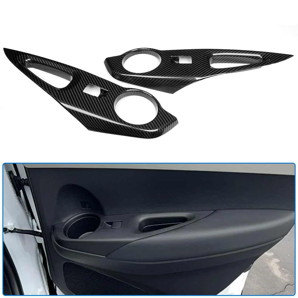 Dry Carbon Fiber Rear Window Control Switch Covers For Toyota GR Corolla GZEA14 2023 2024 2025, Door Lock Switch Trim