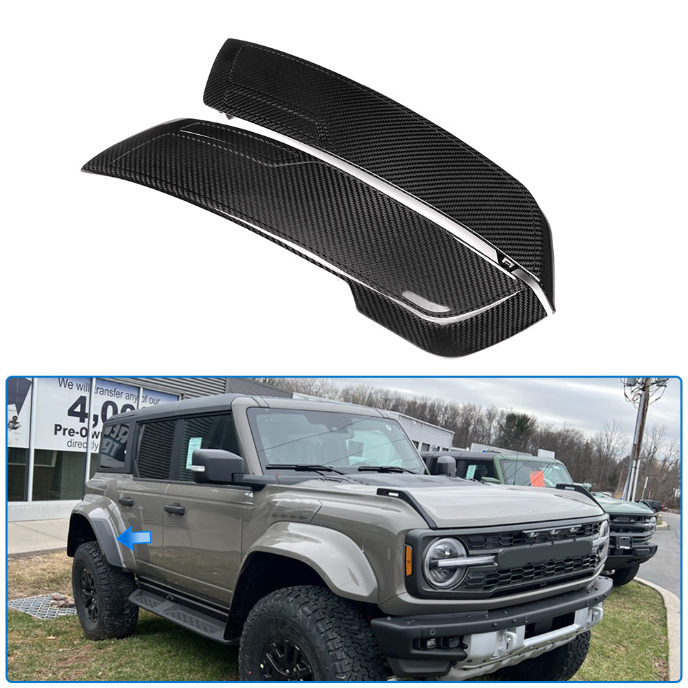 Dry Carbon Fiber Rear Wheel Arch Fender Flares Trim For Ford Bronco Raptor 2021-2025, Exterior Decors