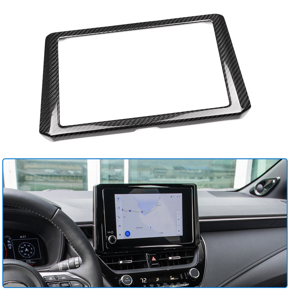 Dry Carbon Fiber Dash Display Screen Panel Frame Trim For Toyota GR Corolla GZEA14 Morizo 2023 2024 2025