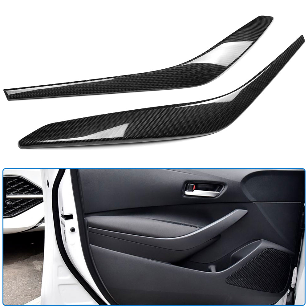For Toyota GR Corolla GZEA14 Morizo 2023 2024 2025, Inner Door Armrest Lower Panel Cover Trim, Real Dry Carbon Fiber Accessories