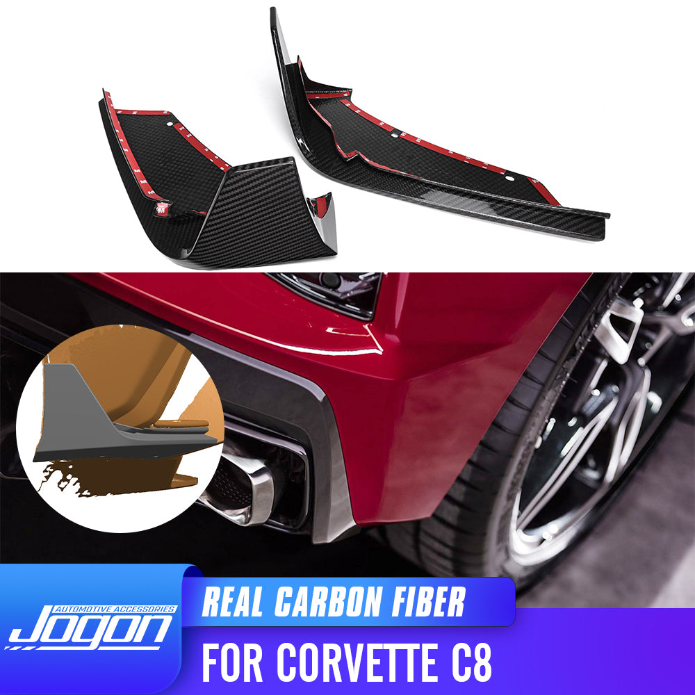 For Corvette C8 Z51 Z06 2020+ Rear Bumper Corner Cover Dry Carbon Fiber
