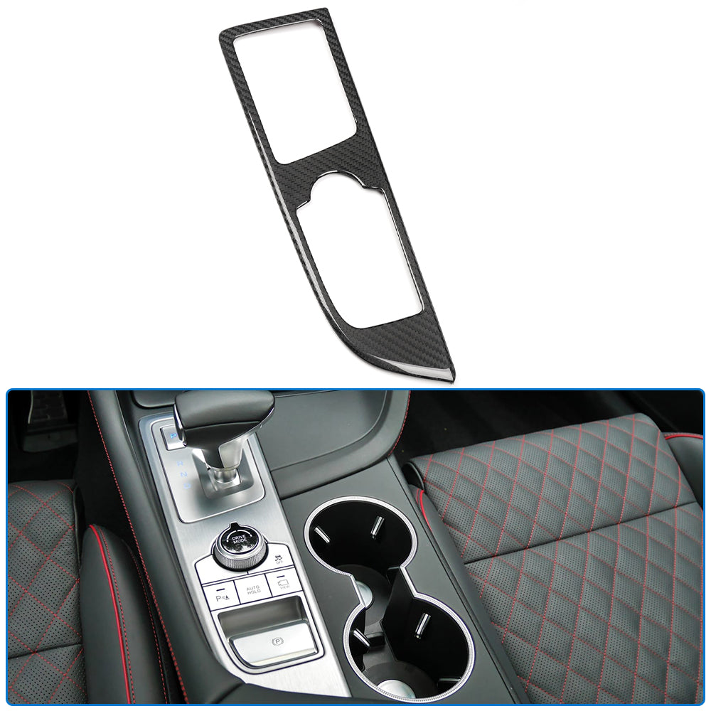 Dry Carbon Fiber Gear Shift Panel Cover Trim For Genesis G70 Prestige IK Sport Advanced 2017 - 2025