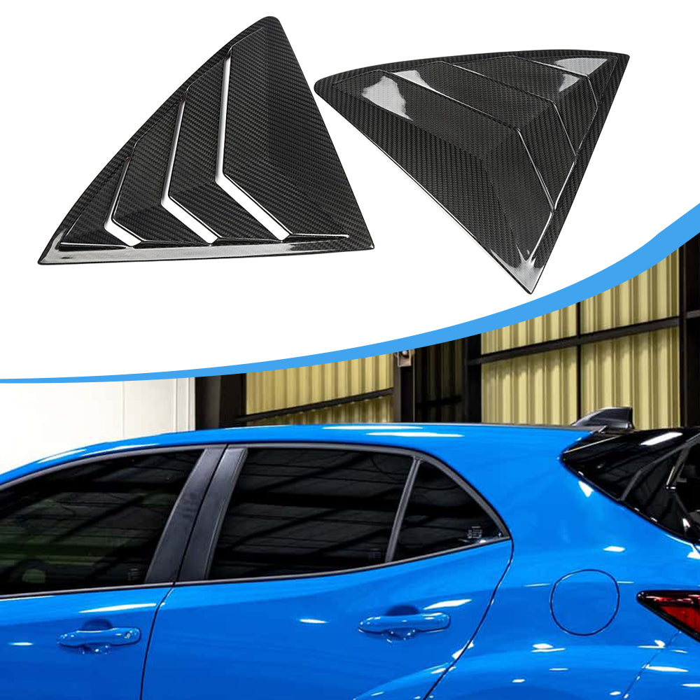 Real Dry Carbon Fiber Rear Window Louvers Trim For Toyota GR Corolla GZEA14 2023 2024 2025, Rear Side Window Shutters Cover Panel