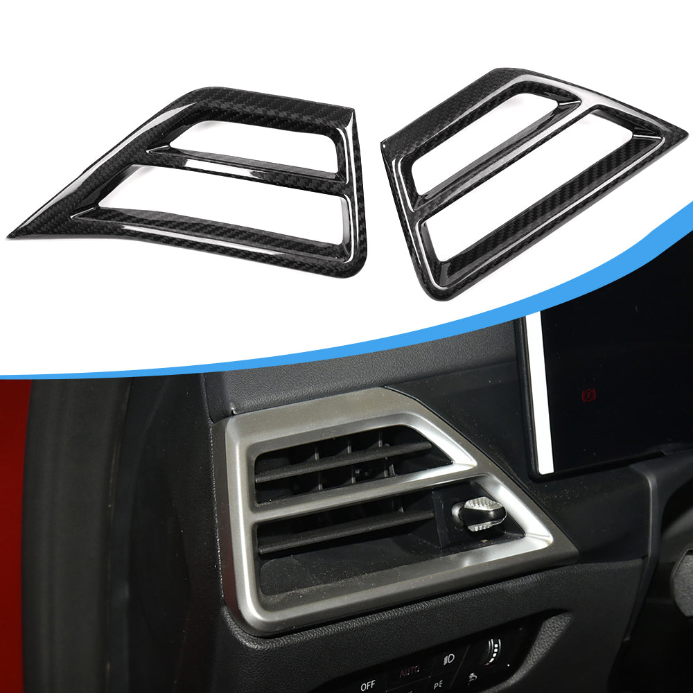 Real Dry Carbon Fiber Center Console Side Air Vent Trim For BMW 2 3 4 Series 2025 LHD G42 G20 G22 G23 G26 M2 G87 M3 G80 G81 M4 G82 G83