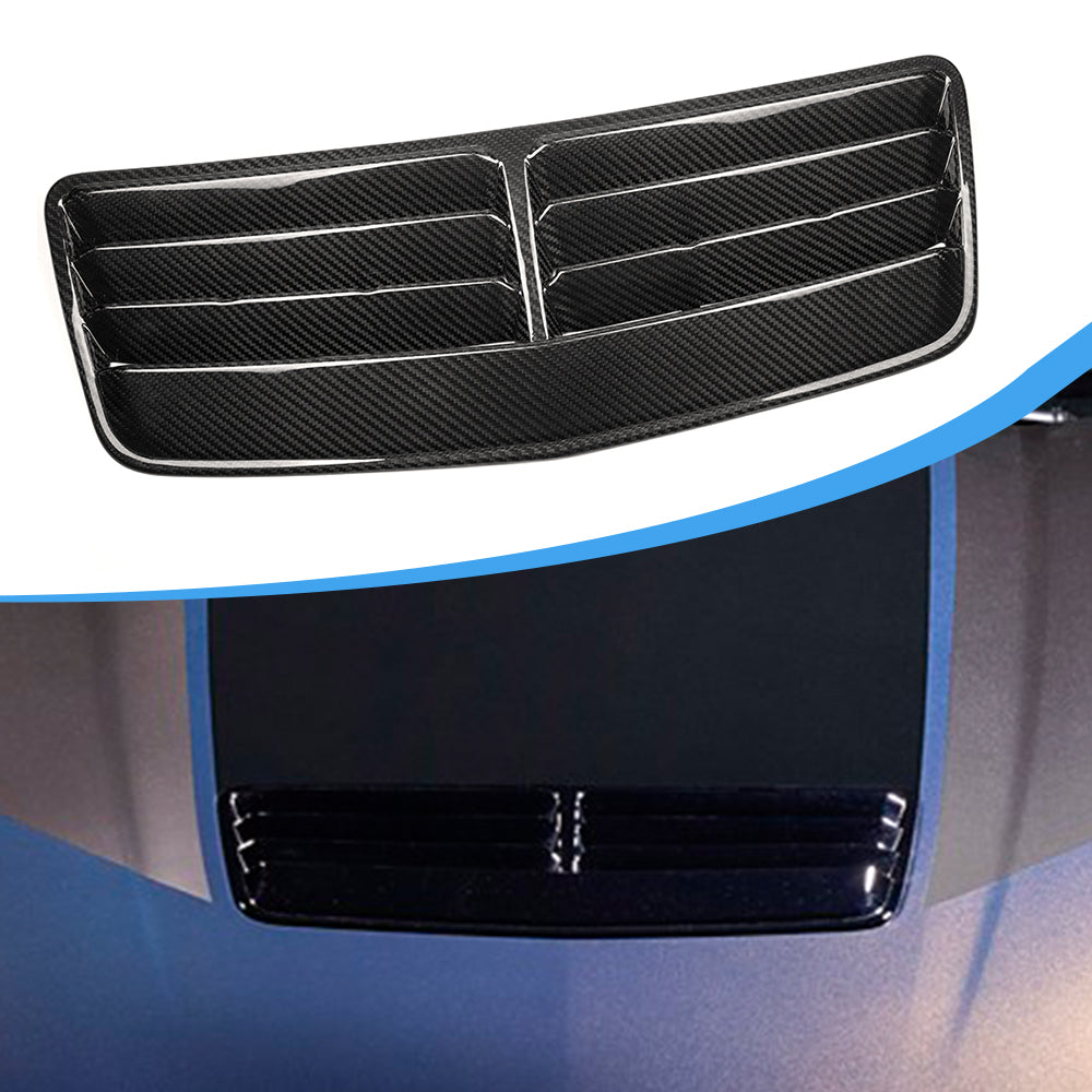 Real Carbon Fiber Hood Bonnet Air Intake Vent Scoop Replacement For Mustang S650 GT 2024+