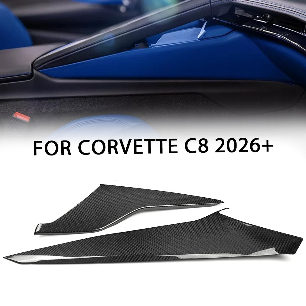 Pregreg Carbon Fiber For Corvette C8 2026+ Interior Center Console Gear Shift Side Panel 2PCS