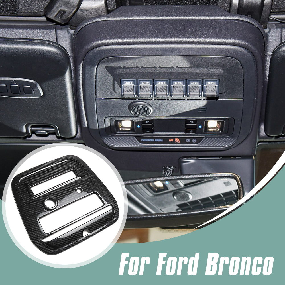 For Ford Bronco Raptor Wildtrak 2021-2024 Roof Reading Lamp Frame Dry Carbon Fiber Interior Accessories