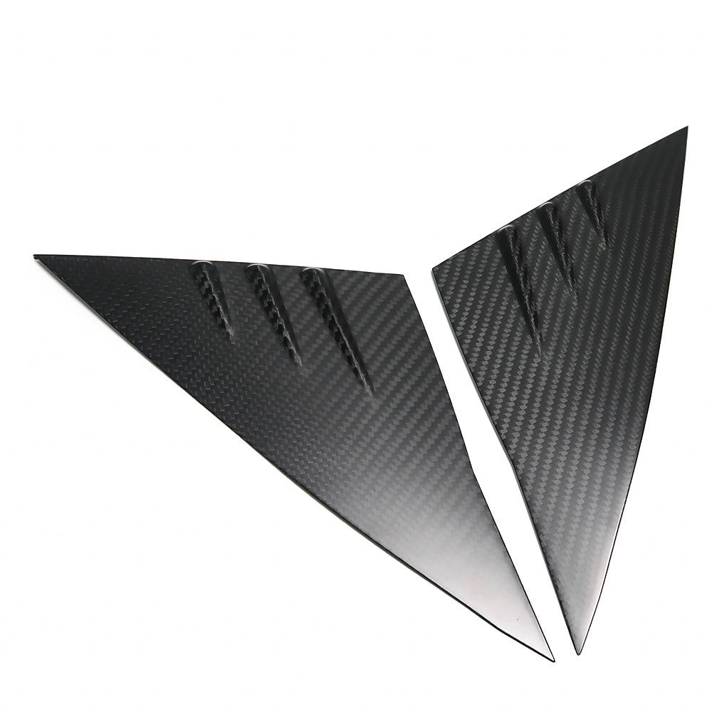 For Tesla Model 3 2019+ Front Window A Pillar Triangle Panel Cover Dry Carbon Fiber Exterior Accessories