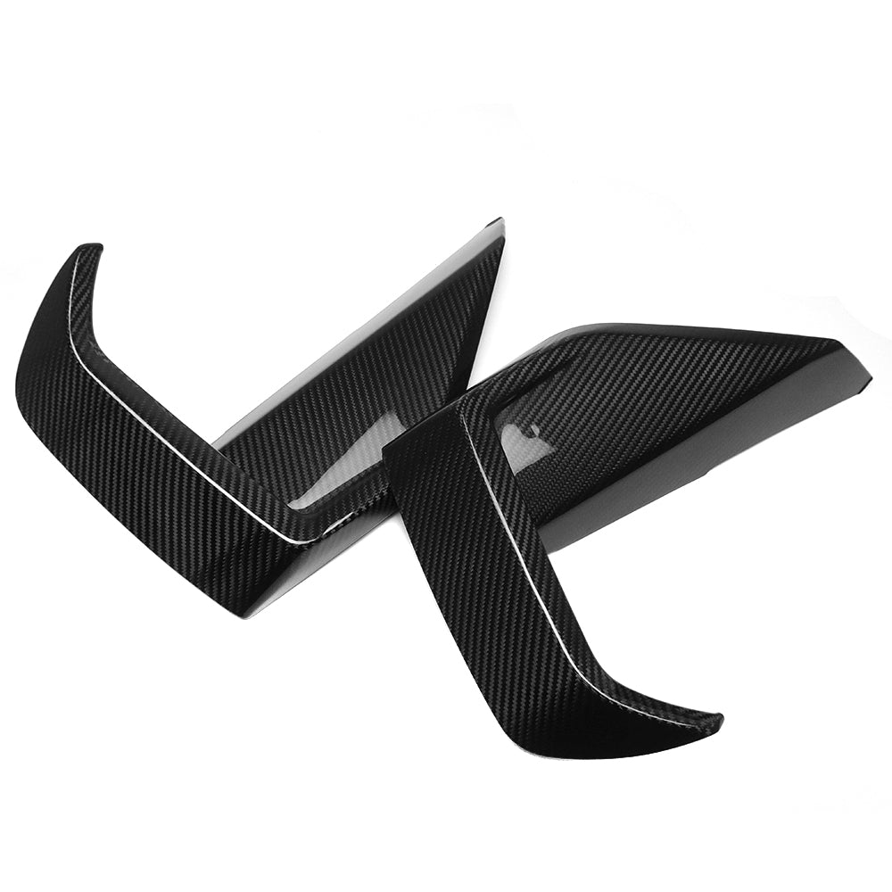 For Mustang S650 GT Front Bumper Side Air Vent Trims Cover Dry Carbon Fiber