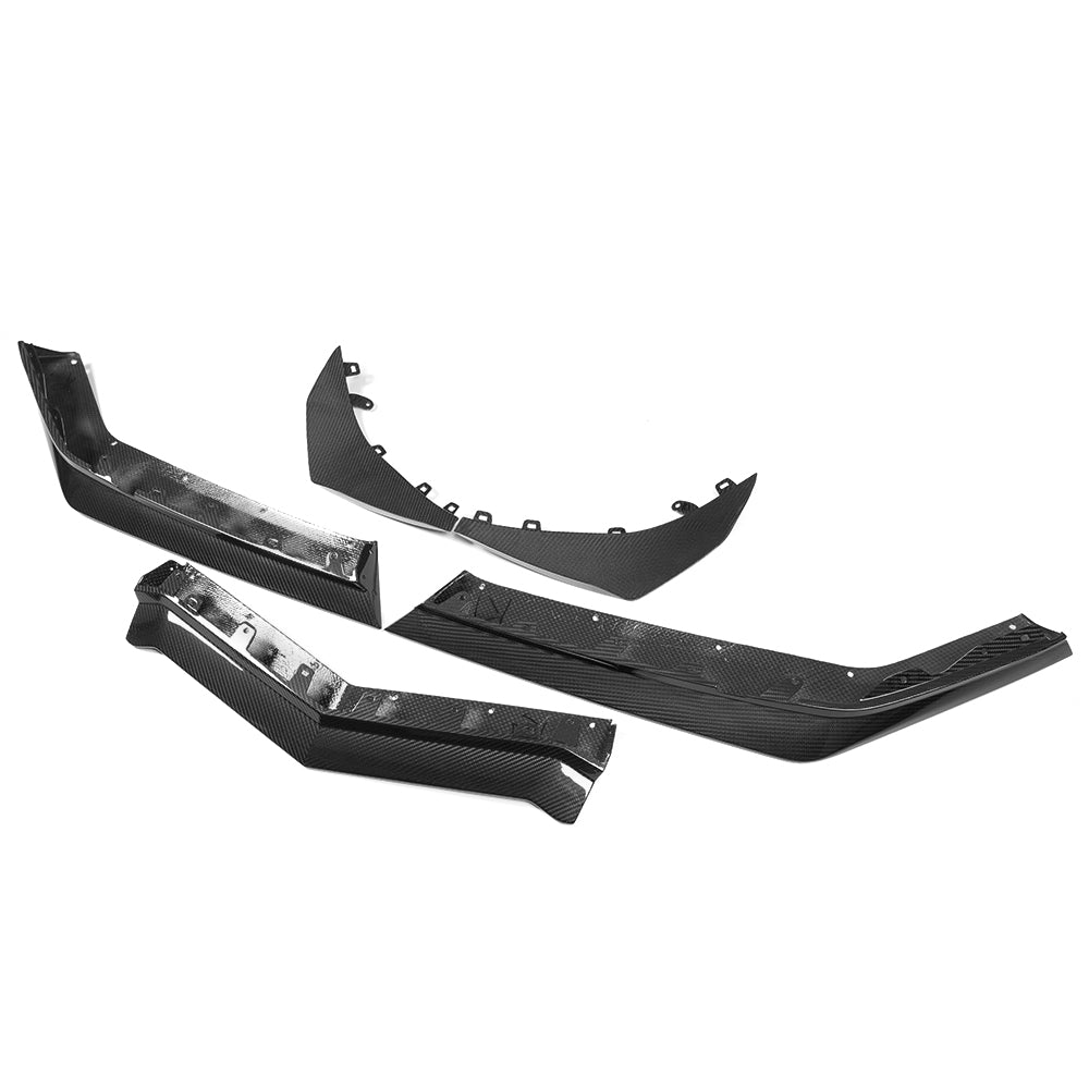 Dry Carbon Fiber Front Bumper Lip Spoiler For C8 Corvette Z06 E-Ray 2023 2024 2025, Replacement, Front Splitter Air Dam Chin Protector