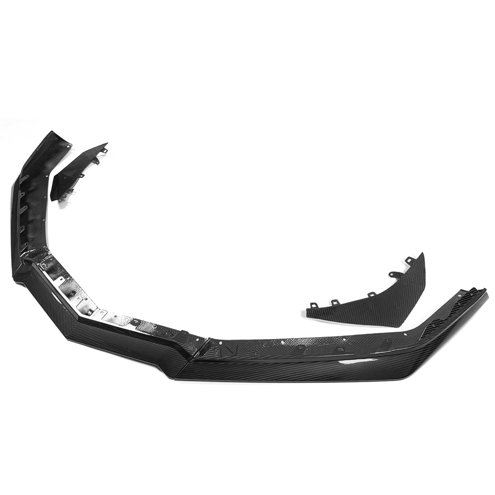 Dry Carbon Fiber Front Bumper Lip Spoiler For C8 Corvette Z06 E-Ray 2023 2024 2025, Replacement, Front Splitter Air Dam Chin Protector