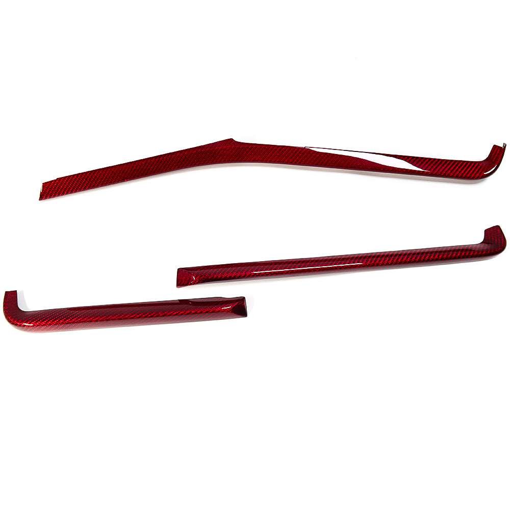 For Chevrolet Corvette C8 Stingray Convertible Coupe Z51 Z06 2020-2023 Red Air Condition Outlet Vent Strip Trim Real Carbon Fiber