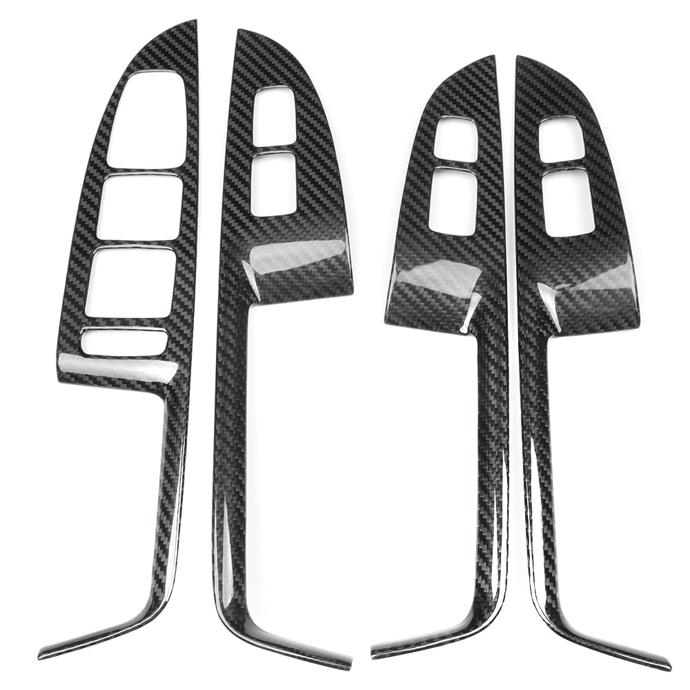 Dry Carbon Fiber 4PCS Inner Window Switch Panel Cover Trim For Genesis G70 Prestige IK Sport Advanced 2017 - 2025