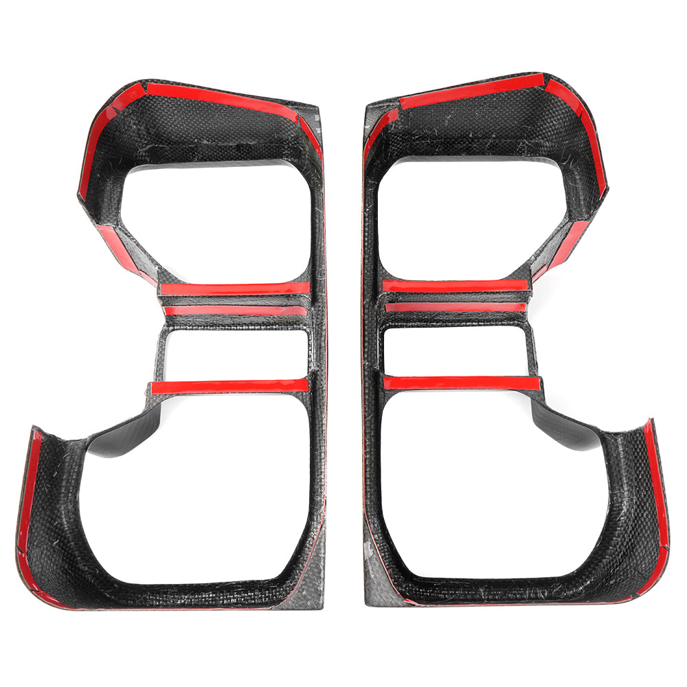 Dry Carbon Fiber Tail Light Lamp Cover Trim For Ford Bronco Raptor 2021-2025, Rear Brake Light Overlays