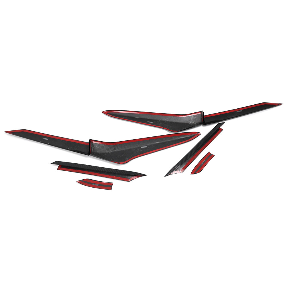 Dry Carbon Fiber Side Door Handle Spoiler Trims For Corvette C8 Z06 2020-2025, Carbon Sticker