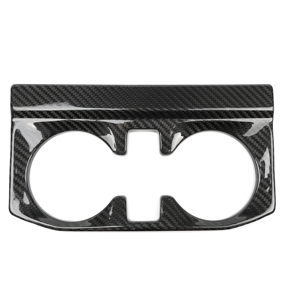 Real Carbon Fiber Rear Cup Holder Frame Cover Interior Accessories For Ford F150 Raptor 2024+