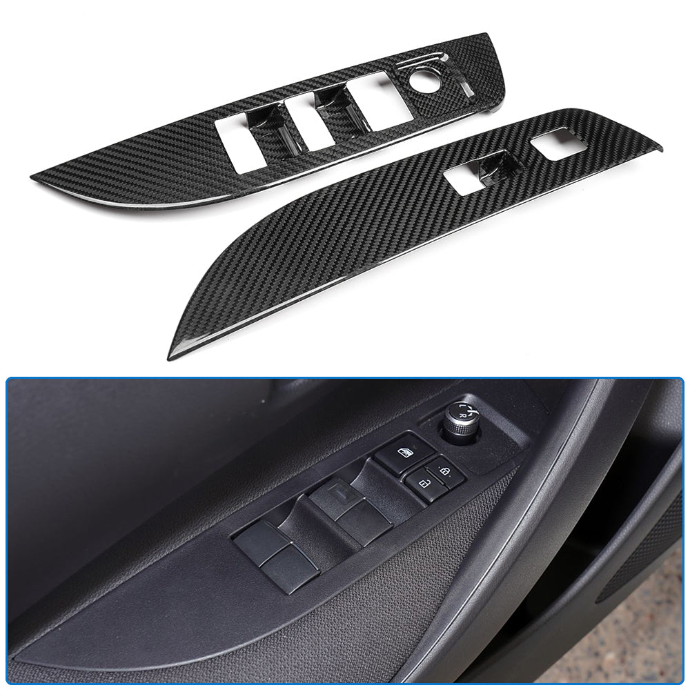 Dry Carbon Fiber Window Lift Switch Panel Cover Trim For Toyota GR Corolla GZEA14 2023 2024 2025