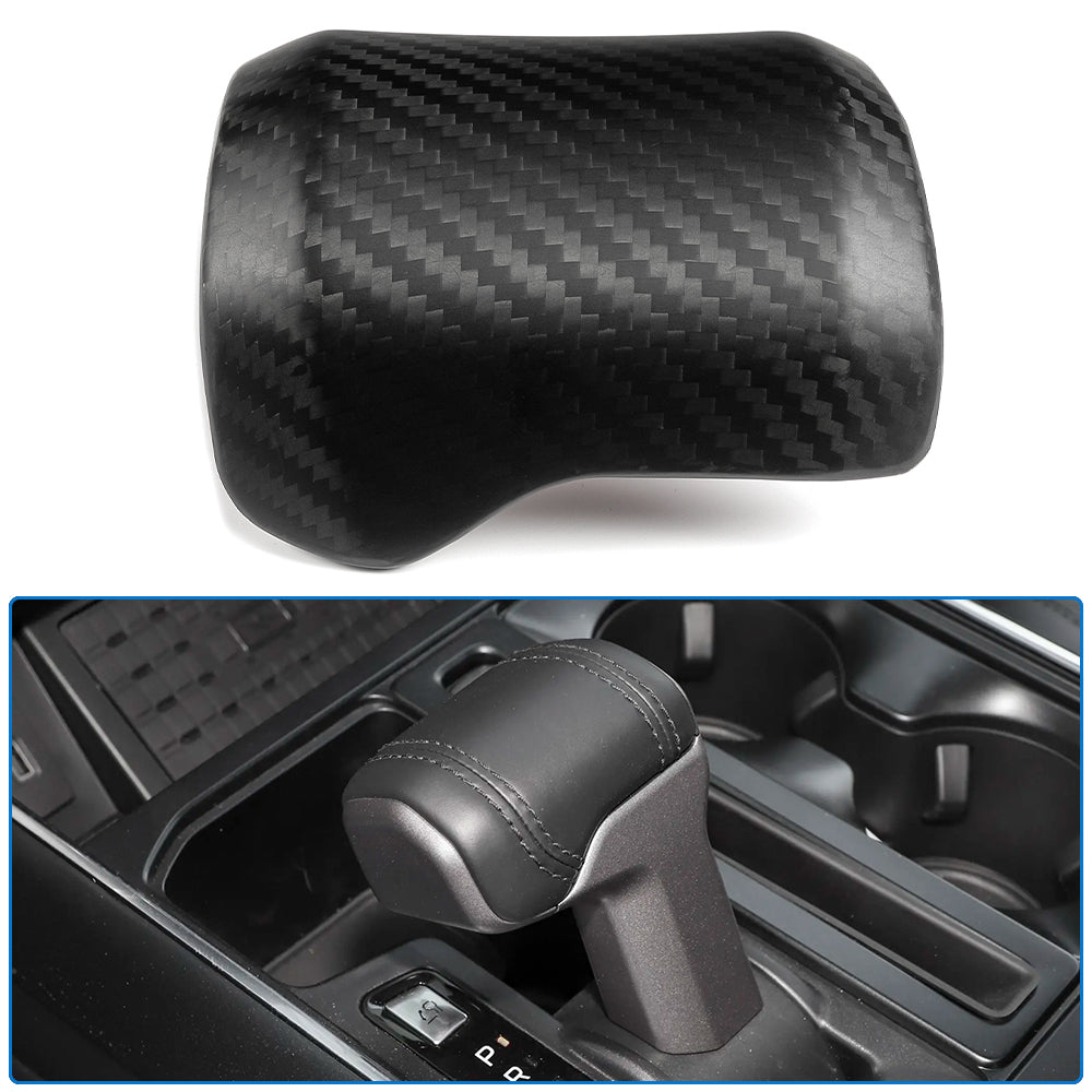 Genuine Carbon Fiber Gear Shift Knob Cover Cap Trim For Ford F-150 Raptor Tremor Limited Platinum Lariat King Ranch 2021 2022 2023 2024 2025