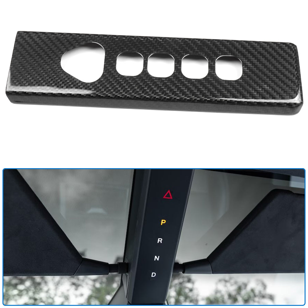 For 2024 2025 Tesla Cybertruck Dry Carbon Fiber Roof Reading Light Lamp Cover Trim