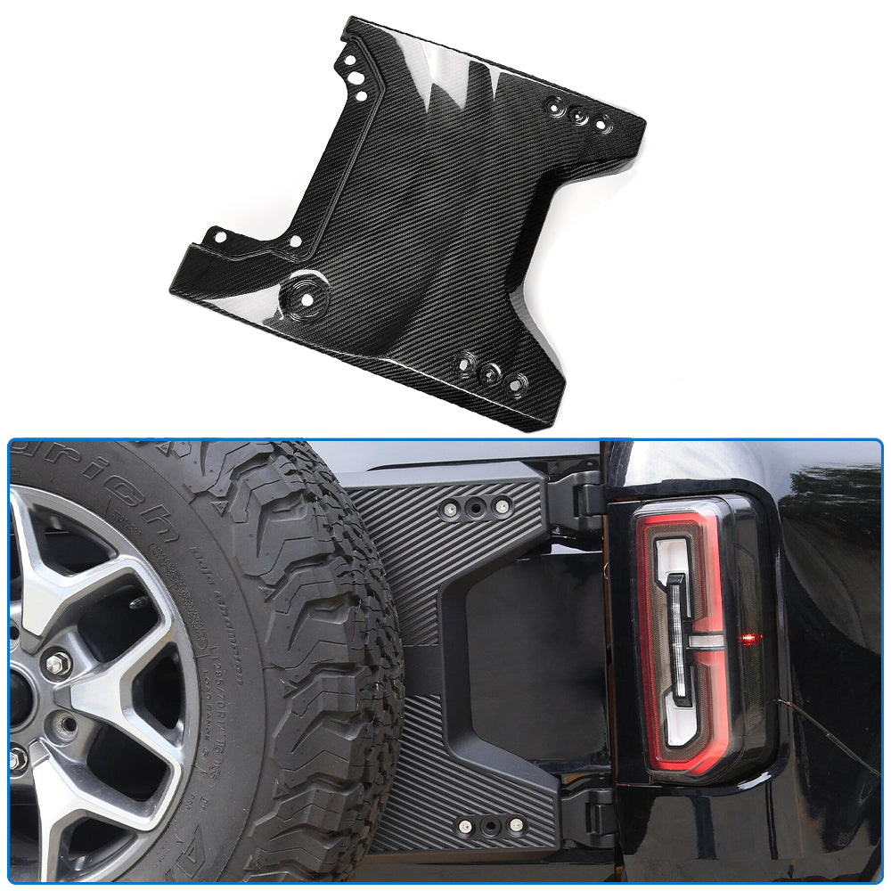 Dry Carbon Fiber Rear Back Door Tailgate Cover Trim For Ford Bronco Raptor 2021-2025, Spare Tire Bracket Cover, Replacement