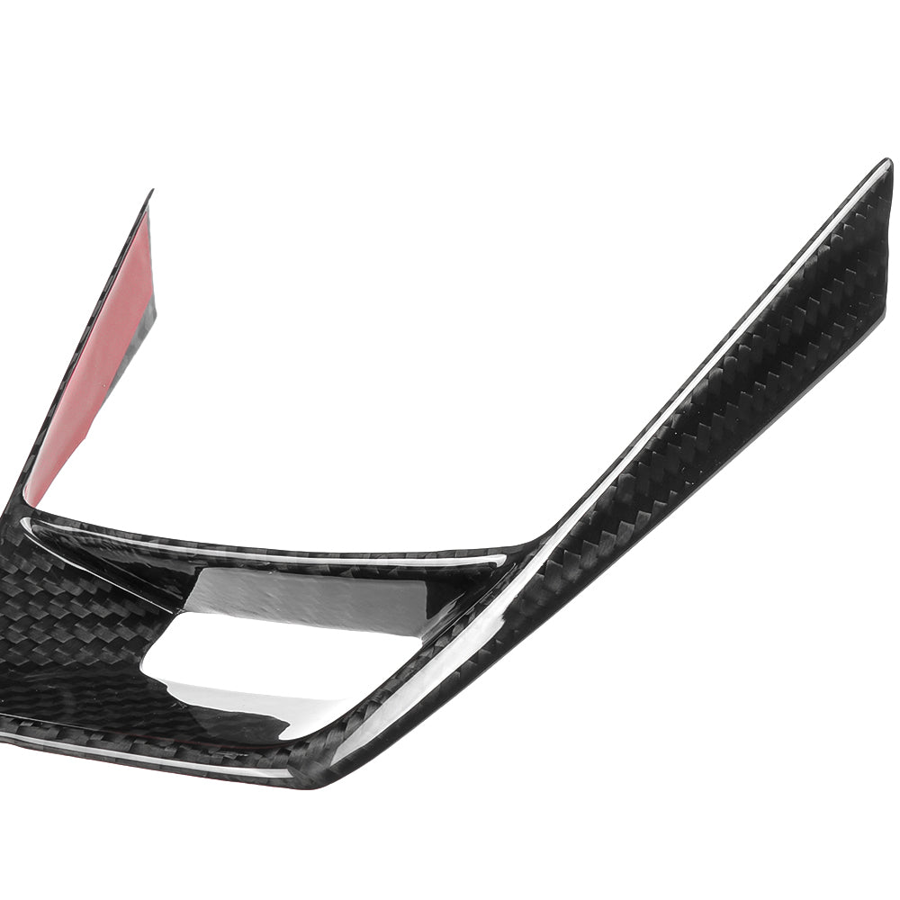 Real Dry Carbon Fiber Steering Wheel Trim Cover 3PCS For Tesla Cybertruck 2024 2025