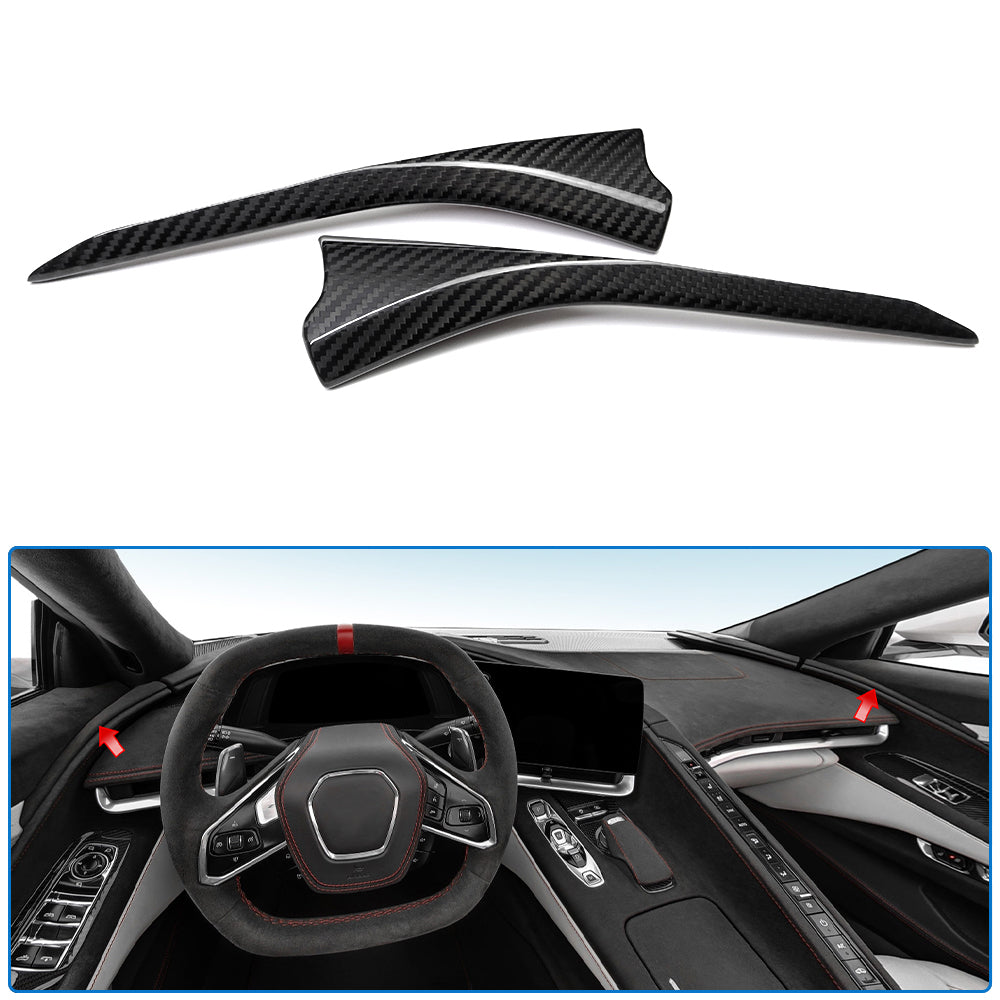 Dry Carbon Fiber Inner Door Upper Panel Trim For Corvette C8 Z51 Z06 Stingray 2020-2025