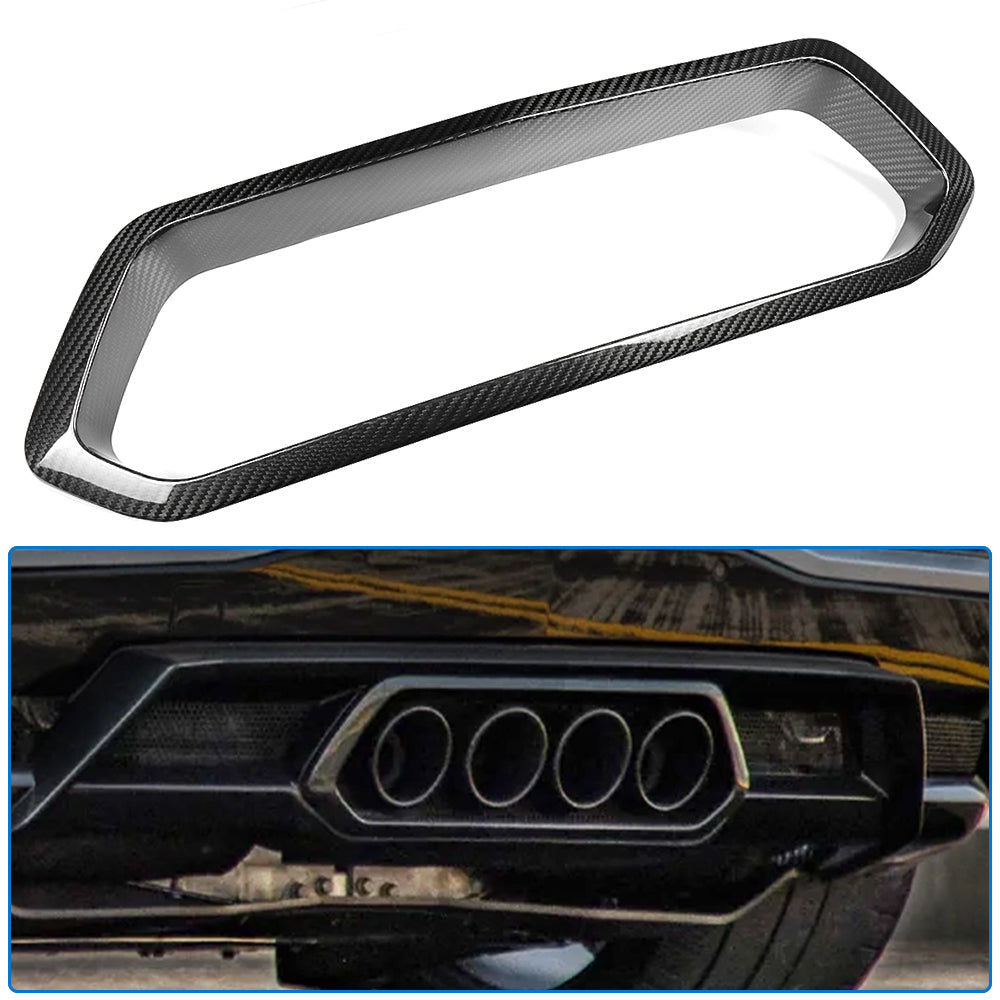 Dry Carbon Fiber Tail Throat Frame Trim For Corvette C8 ZR1 Z06 Z07 LT6 2023 2024 2025, Rear Bumper Exhaust Pipe Cover