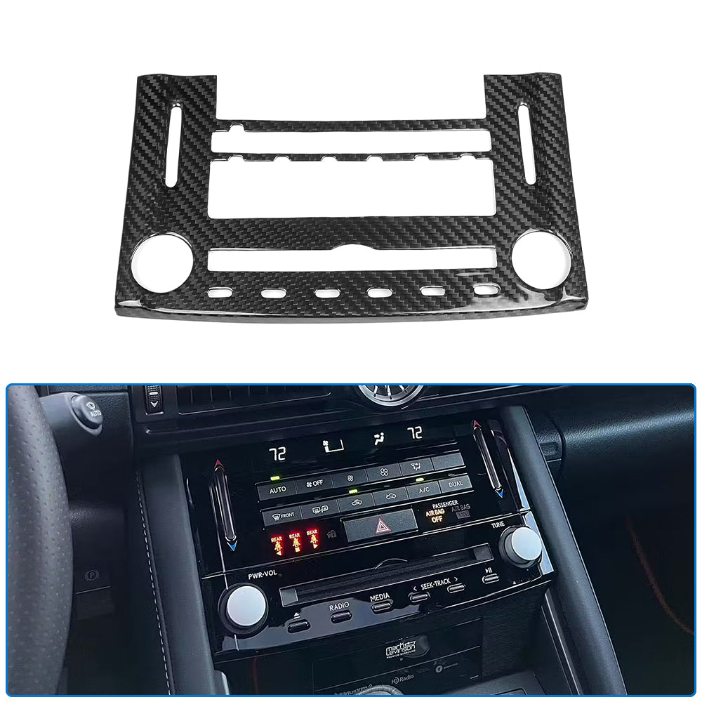 Real Carbon Fiber Center Console A/C Media Radio Button Panel For Lexus IS 300 350 500 F Sport 2021 -2025