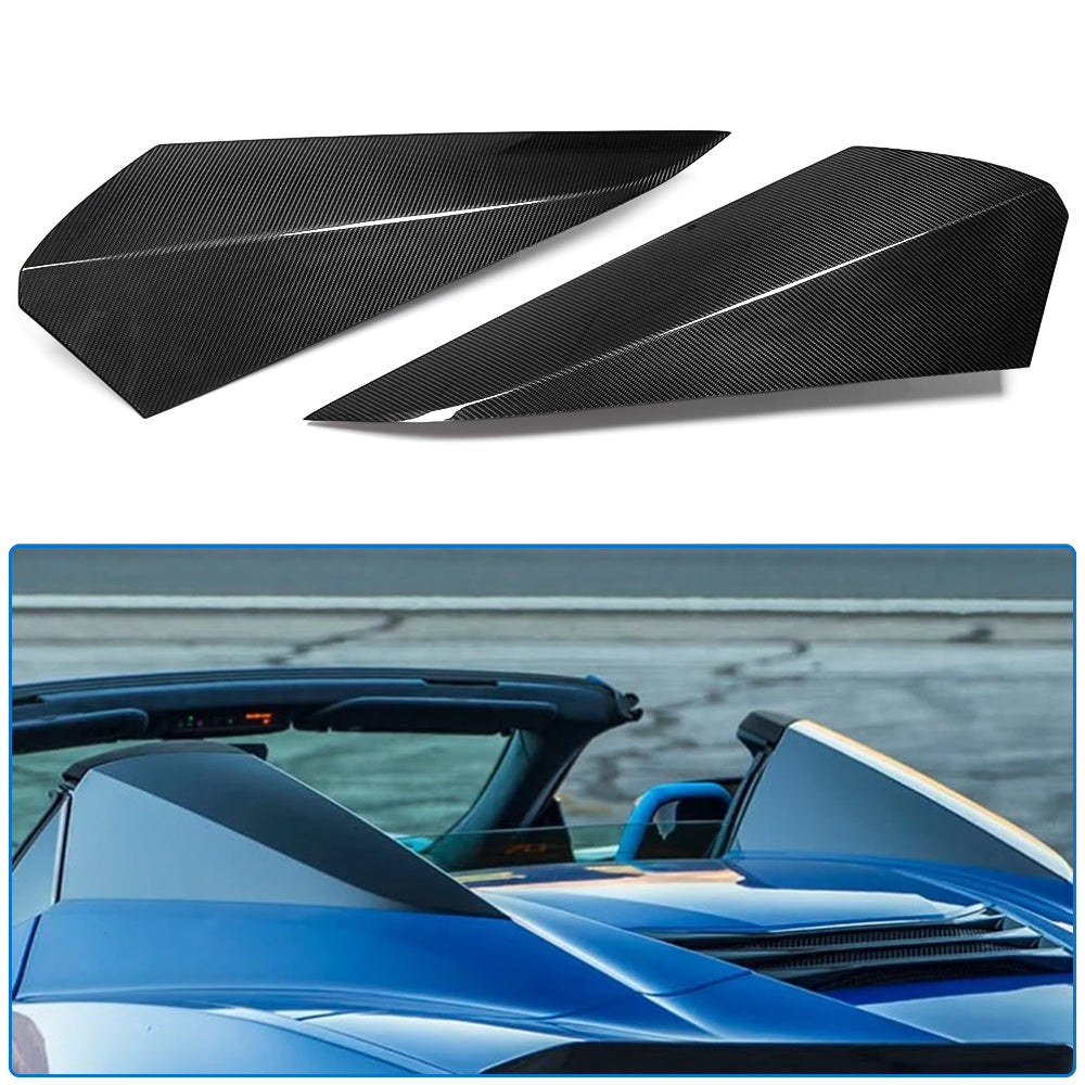 Dry Carbon Fiber Nacelles Trim Cover For Corvette C8 Stingray E-Ray Convertible Only 2020- 2025, Roof Body Humps