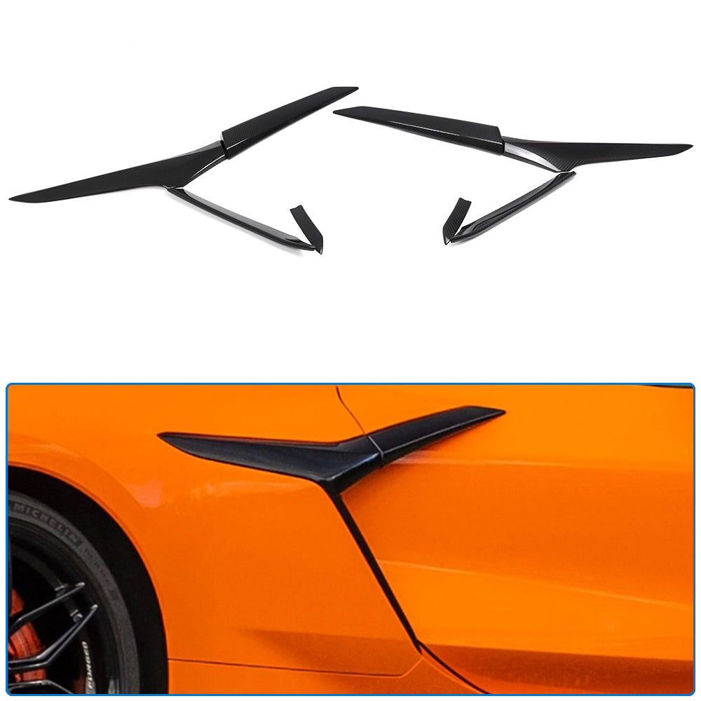 Dry Carbon Fiber Side Door Handle Spoiler Trims For Corvette C8 Z06 2020-2025, Carbon Sticker