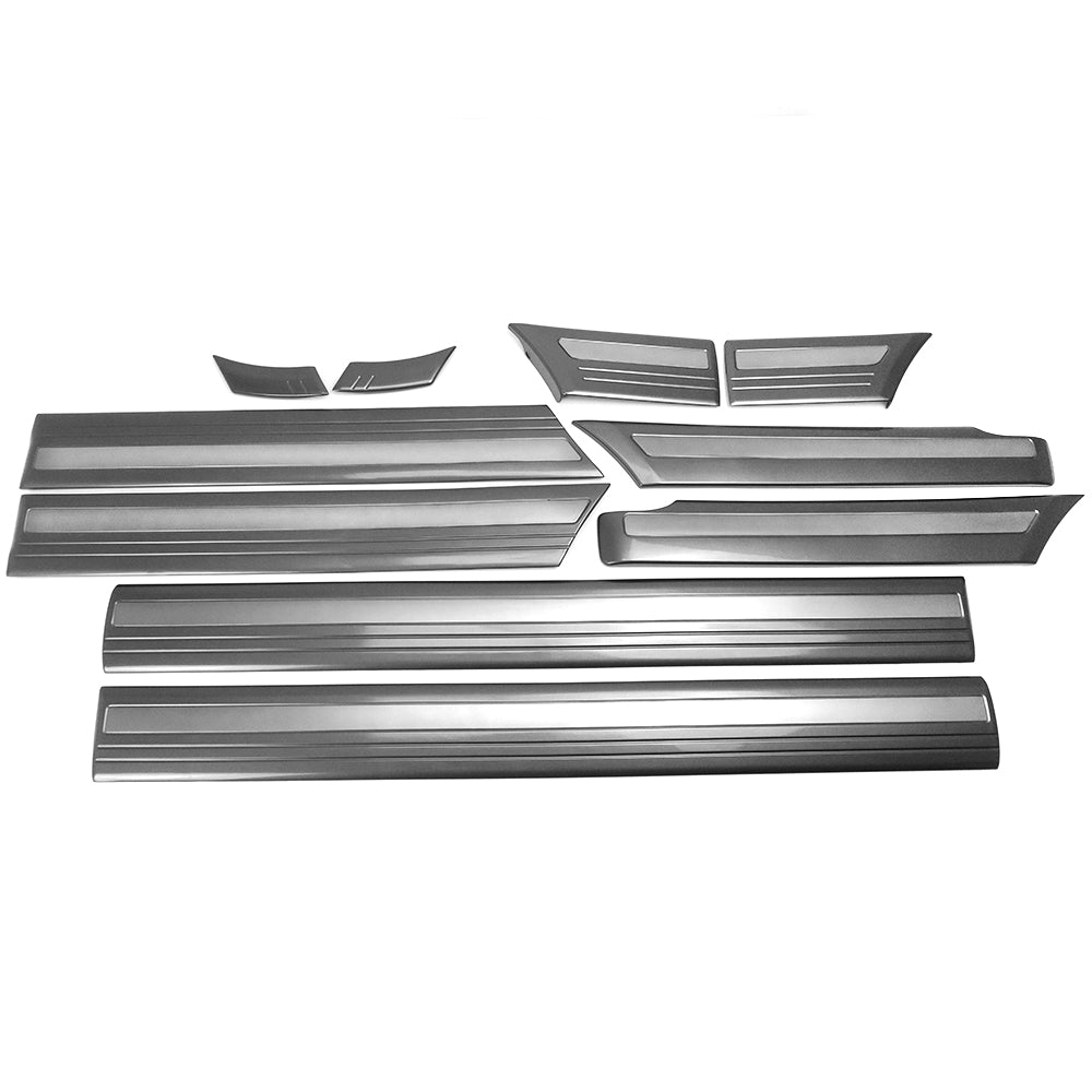 10PCS Car Door Side Molding Covers Trim For Land Cruiser LC100 J100 1998-2007, Chrome Trim