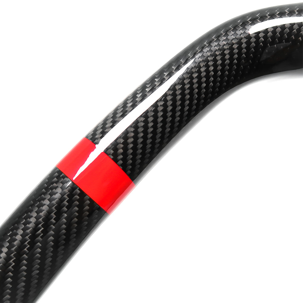 For Chevrolet Corvette C8 Stingray 3LT Z06 Z51 2020-2024 Steering Wheel Top Lower Cover With Red Position Line Dry Carbon Fiber