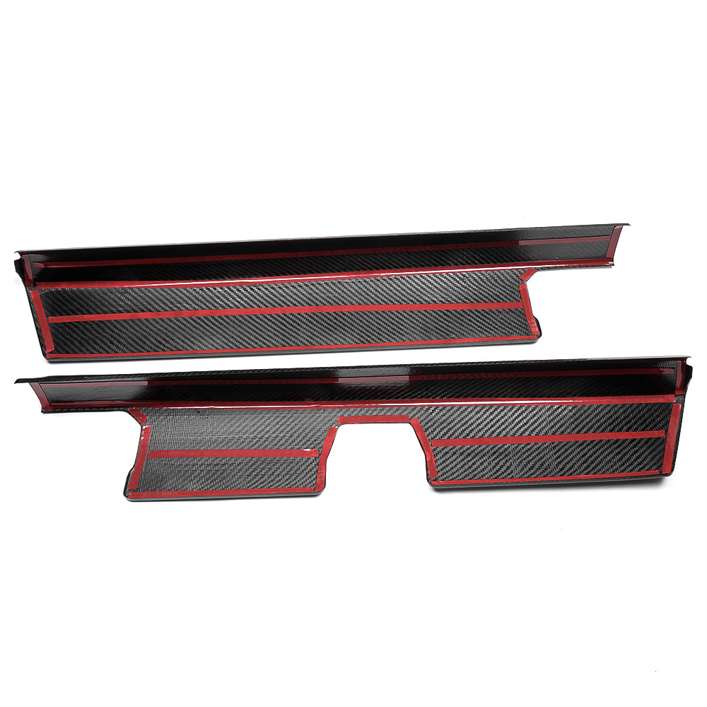 Dry Carbon Fiber Center Console Dashboard Panel Trim For Tesla Cybertruck 2024 2025, 2PCS Instrument Panel Moulding Decals