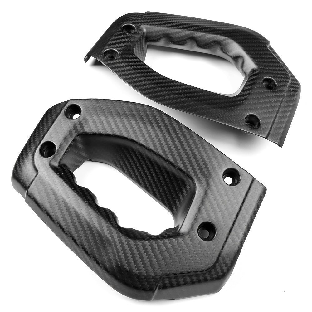 Genuine Carbon Fiber Dashboard Side Grab Handle Cover Trim For Ford Bronco Wildtrak Raptor Outer Banks 2021 2022 2023 2024 2025