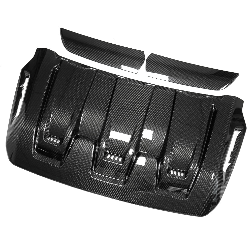 Real Carbon Fiber Car Hood Scoop Front Hood Vent Cover For Ford F-150 F150 Raptor 2021+