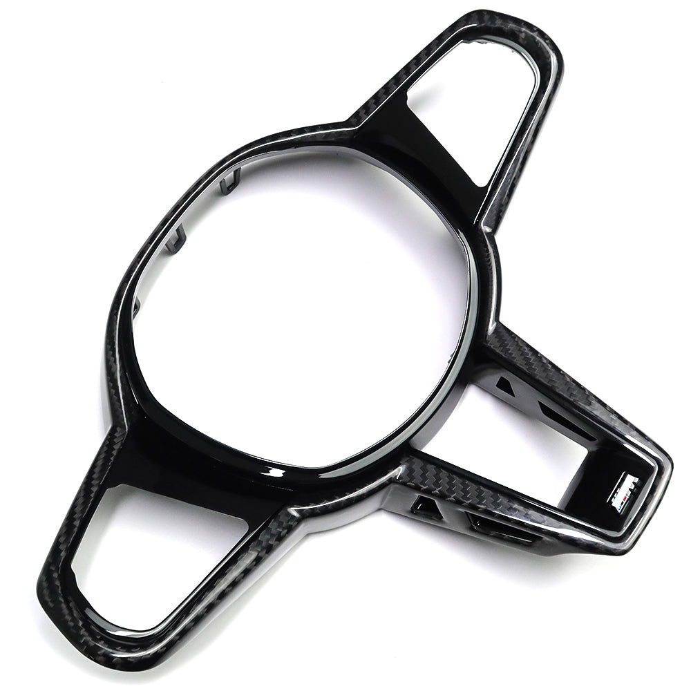 Dry Carbon Fiber Steering Wheel Cover Panel Trim For BMW 2 3 4 Series M3 M4 G20 G21 G22 G80 G81 2024 2025, Replaced Style