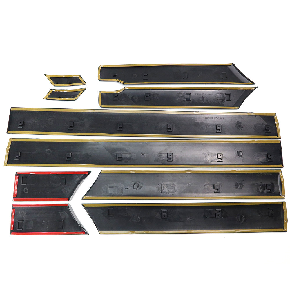 10PCS Car Door Side Molding Covers Trim For Land Cruiser LC100 J100 1998-2007, Chrome Trim