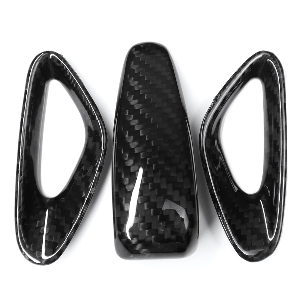 Dry Carbon Fiber 3PCS Gear Shift Knob Trim Covers For Lotus Emira AT I4 V6 Sports 2022 2023 2024 2025