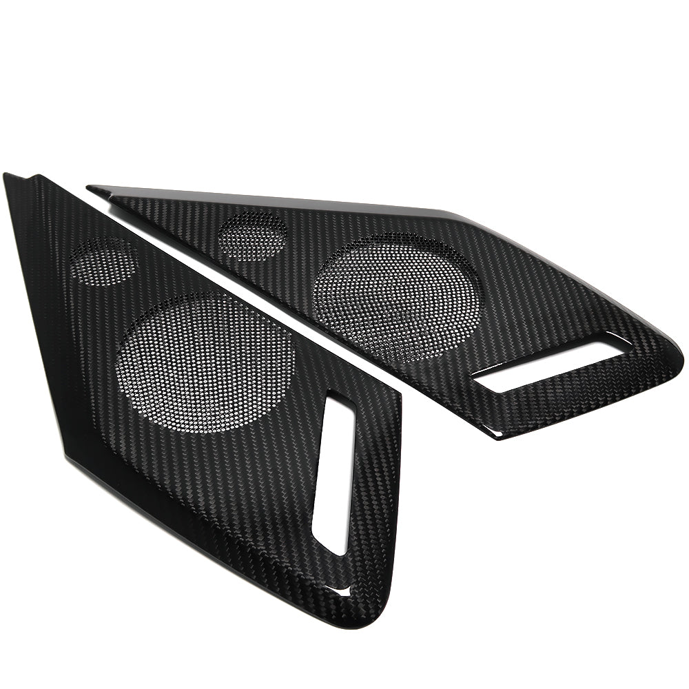 For Corvette C8 3LT Stingray Coupe Convertible Z51 Z06 2020+ Door Sound Speaker Cover Door Speaker Panel Cover Real Carbon Fiber Car Accessories