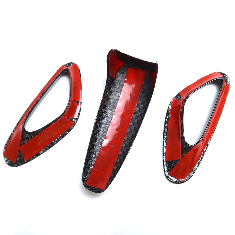 Dry Carbon Fiber 3PCS Gear Shift Knob Trim Covers For Lotus Emira AT I4 V6 Sports 2022 2023 2024 2025